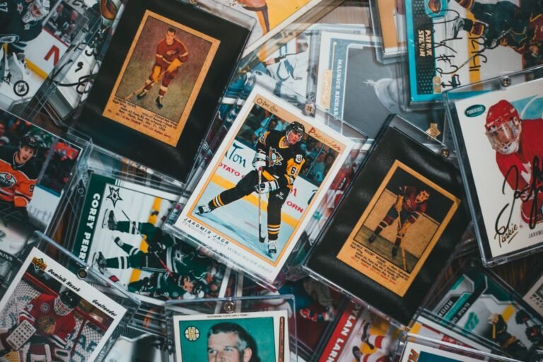 Trading cards laid out before grading submission in 2026