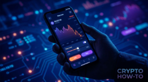 Crypto futures trading app on a smartphone