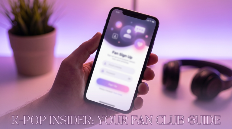 Hand holding a phone showing a fan club membership signup screen