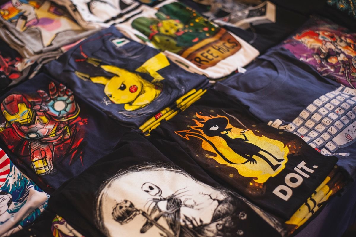 Apparel rack representing a print-on-demand side hustle without inventory