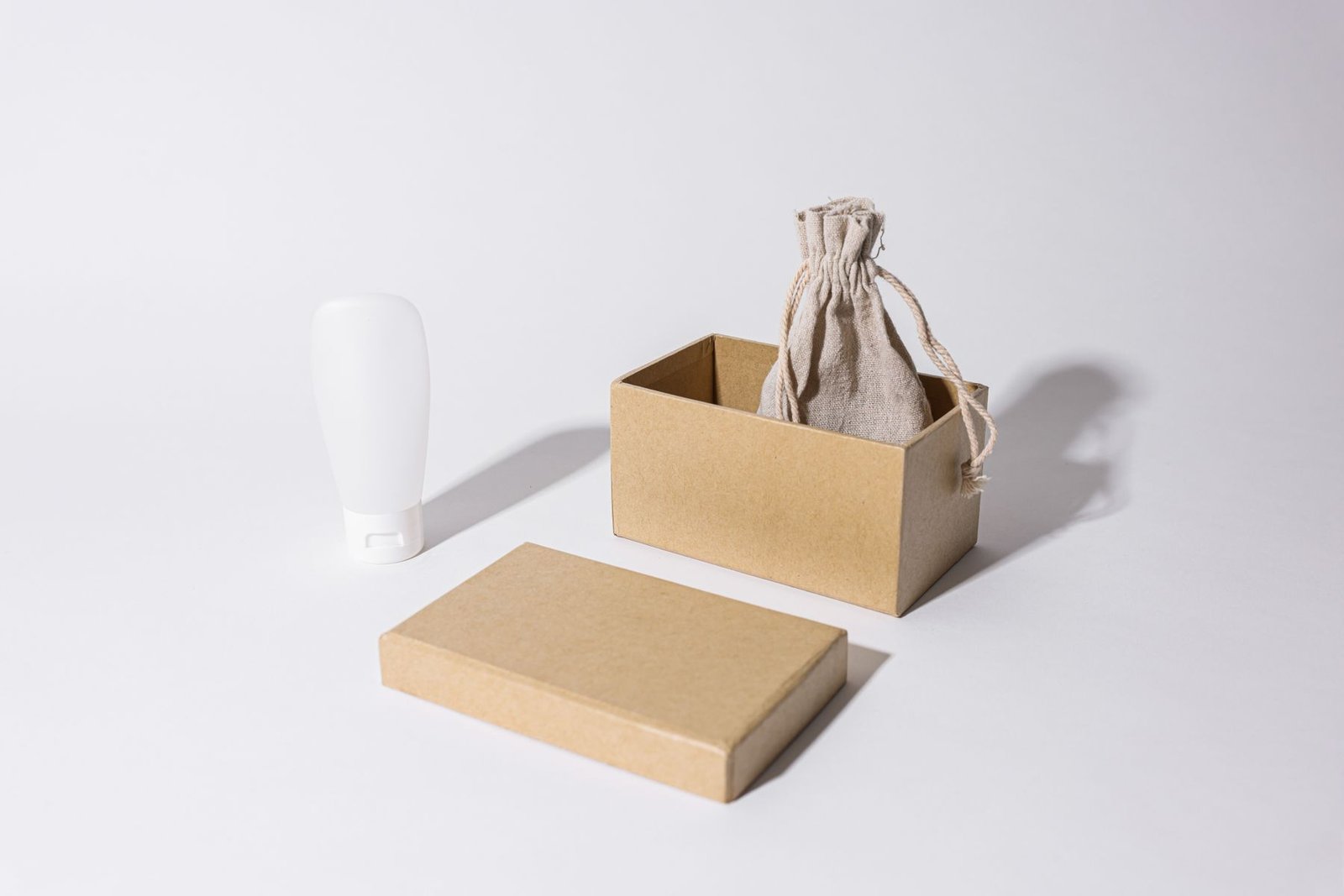Beauty product boxes and packaging being unboxed on a table