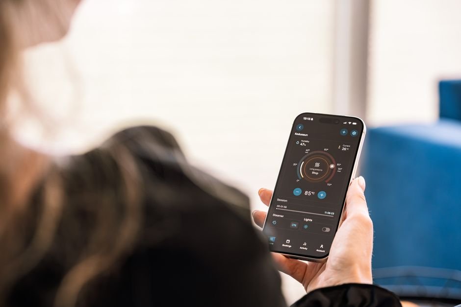 Smartphone screen showing a smart home app controlling a connected device