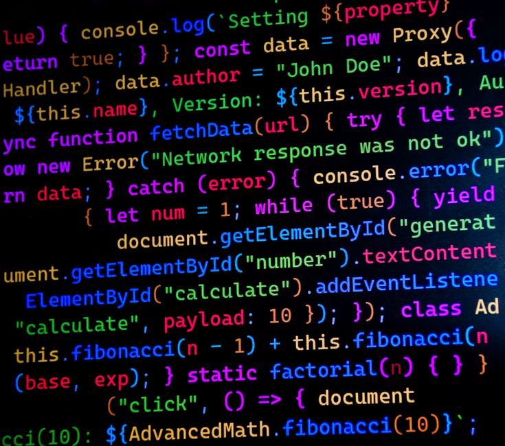 Colorful code on a monitor screen representing a backend service error