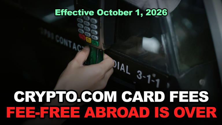 Crypto.com Card Fees Change October 1: Ruby, Jade and Indigo Lose Fee-Free Spending Abroad (2026)