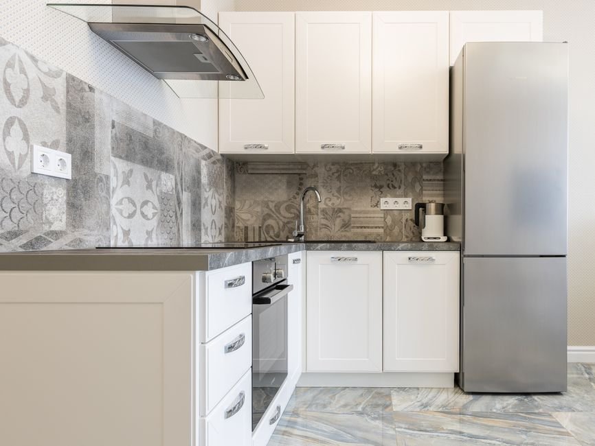 Modern kitchen with a connected smart refrigerator