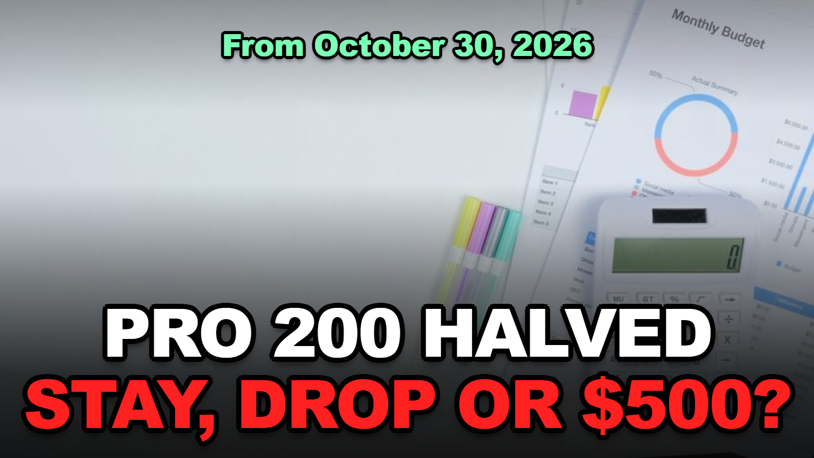 ChatGPT Pro 200 usage cut on October 30, 2026 thumbnail