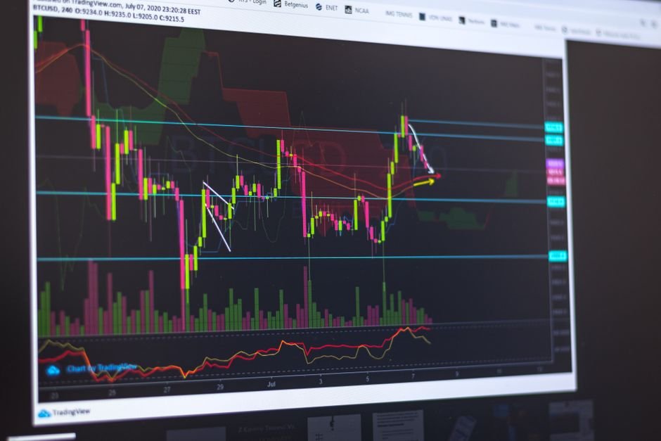 Computer screen showing cryptocurrency market data