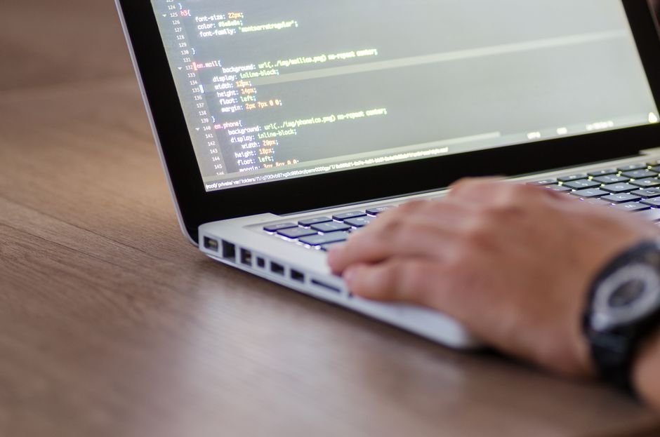 Developer code on a laptop screen