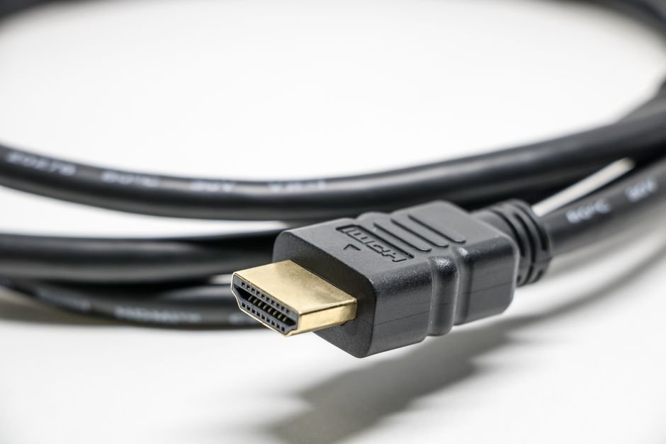 HDMI cable with gold connectors, representing the Fire TV Stick plugging into a TV