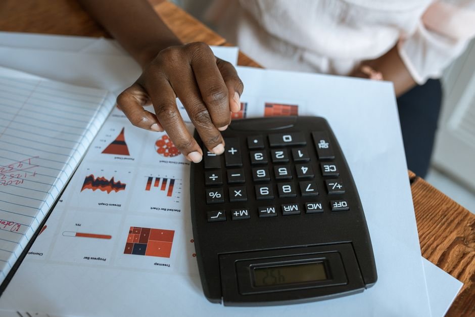 Notebook and calculator for fee calculations